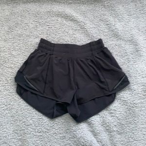 Lululemon black hottie hot shorts, size 2